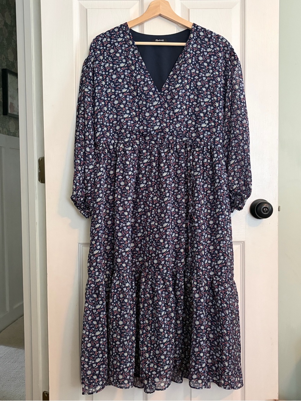 Madewell Navy Floral Dress